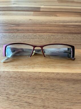 Rampage R124 BU Half-Rim Eyeglasses Glasses Frames Burgundy Marble 52-16-135